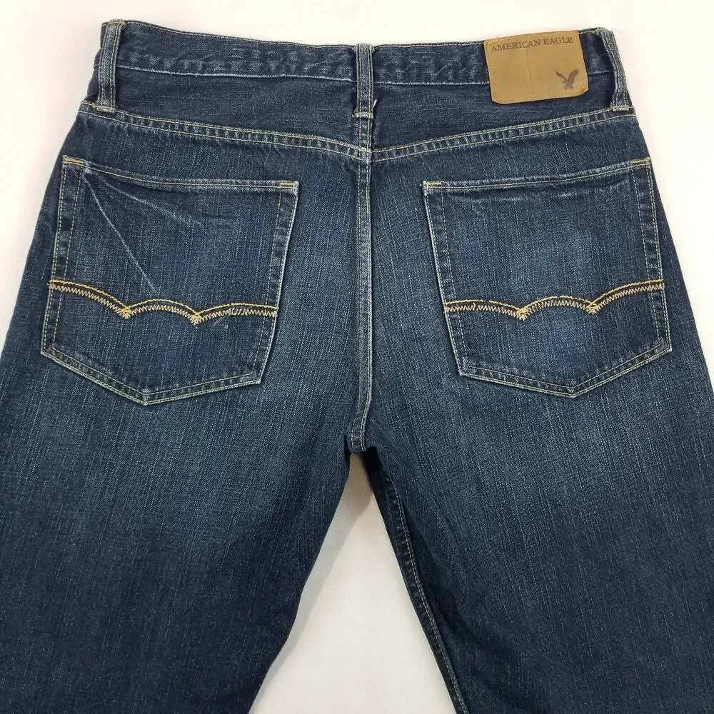 American Eagle Outfitters Jeans Mens 31x32 Blue Relaxed Straight Cotton Denim